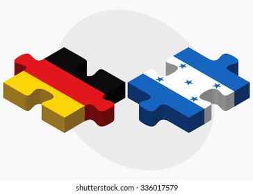 Germany and Honduras Flags in puzzle isolated on white background