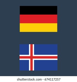 Germany and Iceland flags vector illustration sign symbol