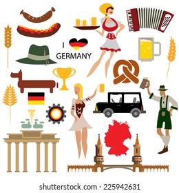 Germany Icon Collection, German flag culture (Vector Art)