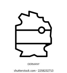 germany icon. Line Art Style Design Isolated On White Background