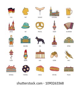 Germany icon set. Cartoon Germany set vector for web design isolated on white background