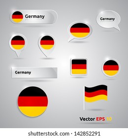 Germany icon set of flags | green white blue template | Germany