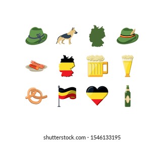 germany icon set pack, High Quality variety symbols Vector illustration