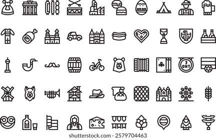 Germany icons High-Quality Vector Icons Collection with Editable Stroke. Ideal for Professional and Creative Projects