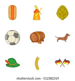 Germany icons set. Cartoon illustration of 9 Germany vector icons for web