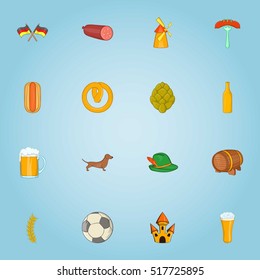 Germany icons set. Cartoon illustration of 16 Germany vector icons for web