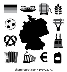 Germany Icons Set Vector Illustration