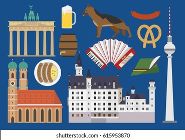 Germany Illustration, Vector, Landmark, Culture, German