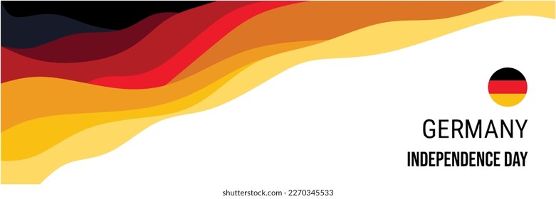 Germany independence day or national day banner vector design. Abstract background with wave and geometric in retro style. Germany national flag. October 3rd.