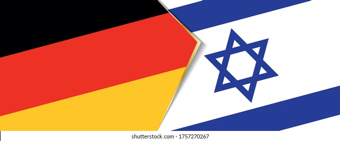 Germany and Israel flags, two vector flags symbol of relationship or confrontation.