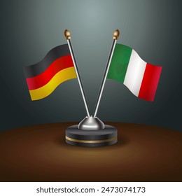 Germany and Italy table flags relation with gradient backgrund. Vector Illustration