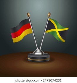 Germany and Jamaica table flags relation with gradient backgrund. Vector Illustration