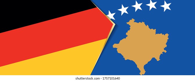 Deutschland und Kosovo-Flaggen, zwei Vektorflaggen Symbol für Beziehung oder Konfrontation.