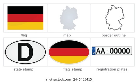 Deutschland-Labels gesetzt. Vektorillustration