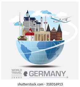 Germany Landmark Global Travel And Journey Infographic Vector Design Template