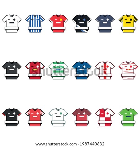 Germany league vector icon of soccer jerseys with name tag. Sport illustration.