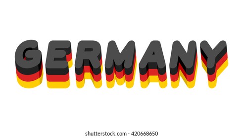 Germany lettering. Text of German flag. Emblem of European countries on white background. letters tricolor