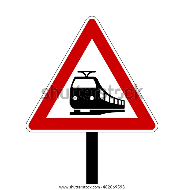 Germany Level Crossing Without Barriers Ahead Stock Vector Royalty Free