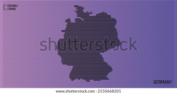 Germany Line Map Editable Stroke Vector Stock Vector (Royalty Free ...