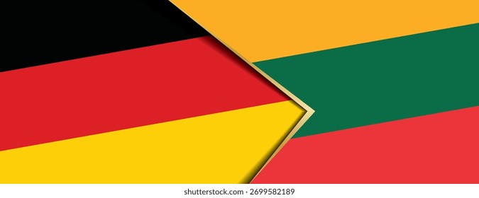 Bandeiras da Alemanha e da Lituânia sobrepostas, simbolizando as relações do Báltico, os laços da União Europeia, o comércio e a parceria