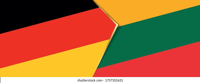 Deutschland und Litauen Flaggen, zwei Vektorflaggen Symbol für Beziehung oder Konfrontation.