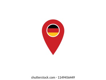 Germany location pin navigation map symbol location label