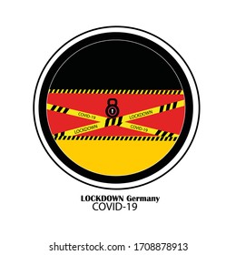 Germany lockdown preventing coronavirus spread or outbreak, Lockdown Creativity Design Vector, Lockdown Coronavirus Creativity design Vector,Covid 19 Lockdown,