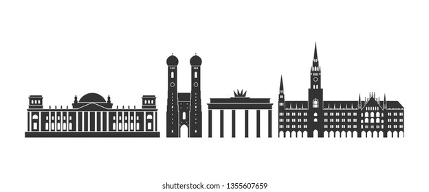 Germany logo. Isolated German architecture on white background