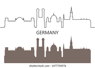 Germany logo. Isolated German architecture on white background