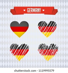 Germany with love. Design vector broken heart with flag inside.