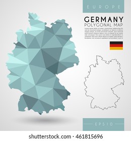 Germany : Low Poly Map : Vector Illustration