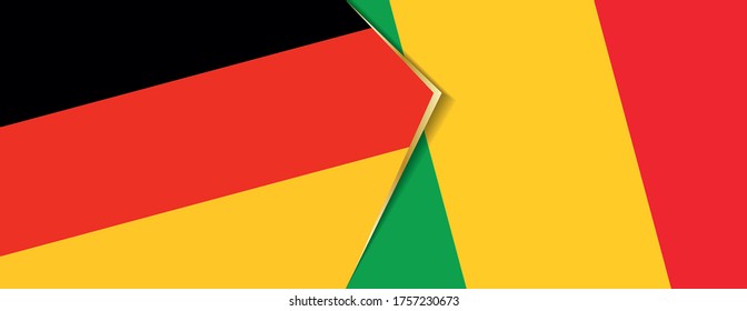 Deutschland und Mali-Flaggen, zwei Vektorflaggen Symbol für Beziehung oder Konfrontation.