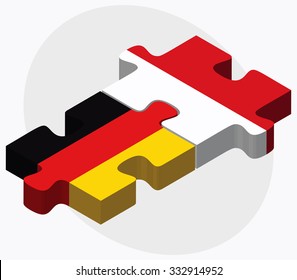 Germany and Malta Flags in puzzle isolated on white background