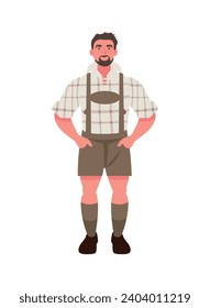 germany man wearing lederhosen design illustration