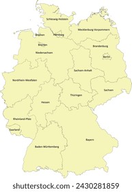 Germany map with 16 States