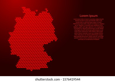 Germany map from 3D red cubes isometric abstract concept, square pattern, angular geometric shape, for banner, poster. Vector illustration.