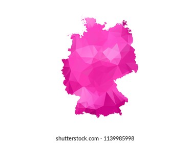 germany Map - Abstract geometric rumpled triangular low poly style gradient graphic on white background , line dots polygonal design for your . Vector illustration