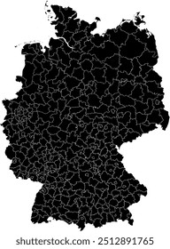 ALEMANIA MAP con sus divisiones administrativas y regiones