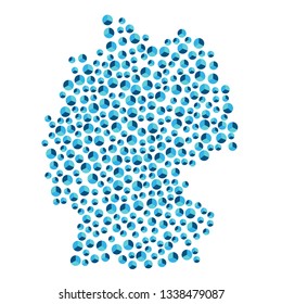 Germany map background blue round closely placed pie charts for infographics eps
