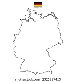 Germany map background with states. Germany map isolated on white background with flag. Vector illustration map europe