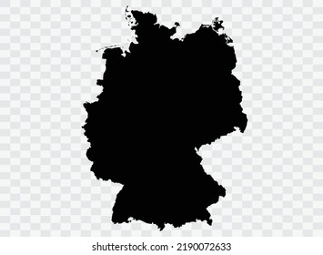 Alemania Mapa de color negro en la plataforma de fondo no dividida en ciudades