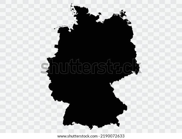 Germany Map black Color on Backgound png  not\
divided into cities