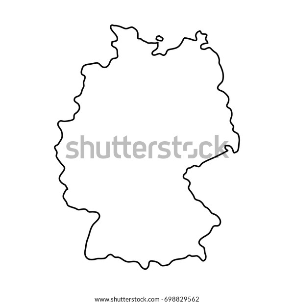 ベクターイラストの黒い輪郭曲線のドイツの地図 のベクター画像素材 ロイヤリティフリー