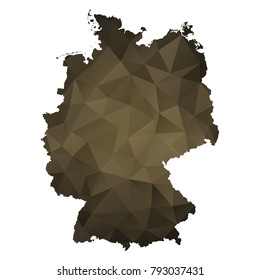 germany map - Black, gold, geometric rumpled low poly style gradient graphic background, polygonal design for your. Vector illustration eps 10.