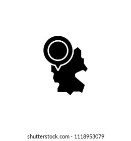 Germany map black icon concept. Germany map flat  vector symbol, sign, illustration.