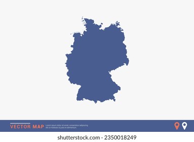 Germany Map - blue abstract style isolated on white background for infographic, design vector.