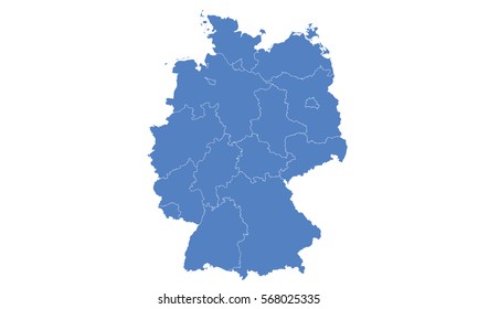 Germany map blue color