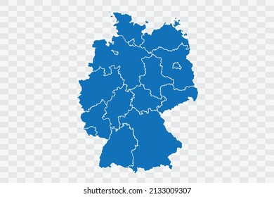 Germany Map blue Color on Backgound png