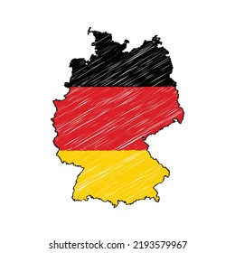 Germany map with chalk effect vector graphics