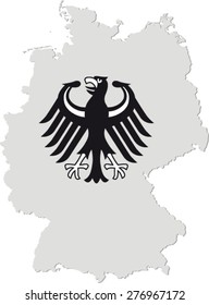 Germany map with coat of arms